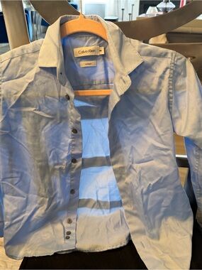 Boys Calvin Klein Light Blue Button-Up Shirt
